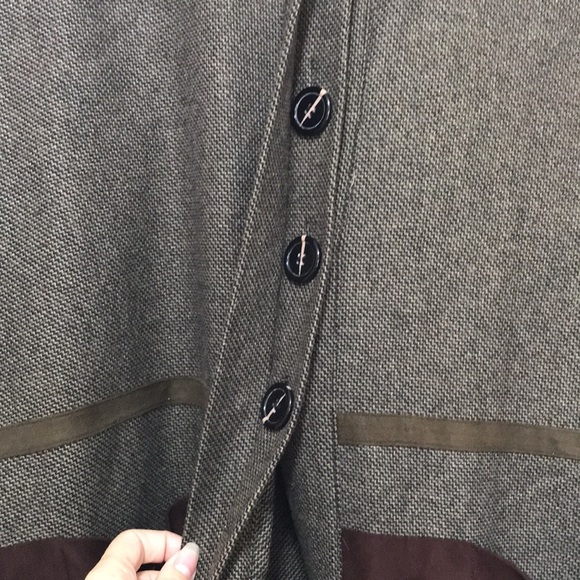 SUGAR Lips wool blend tweed button front cardigan poncho size Medium - Picture 5 of 11